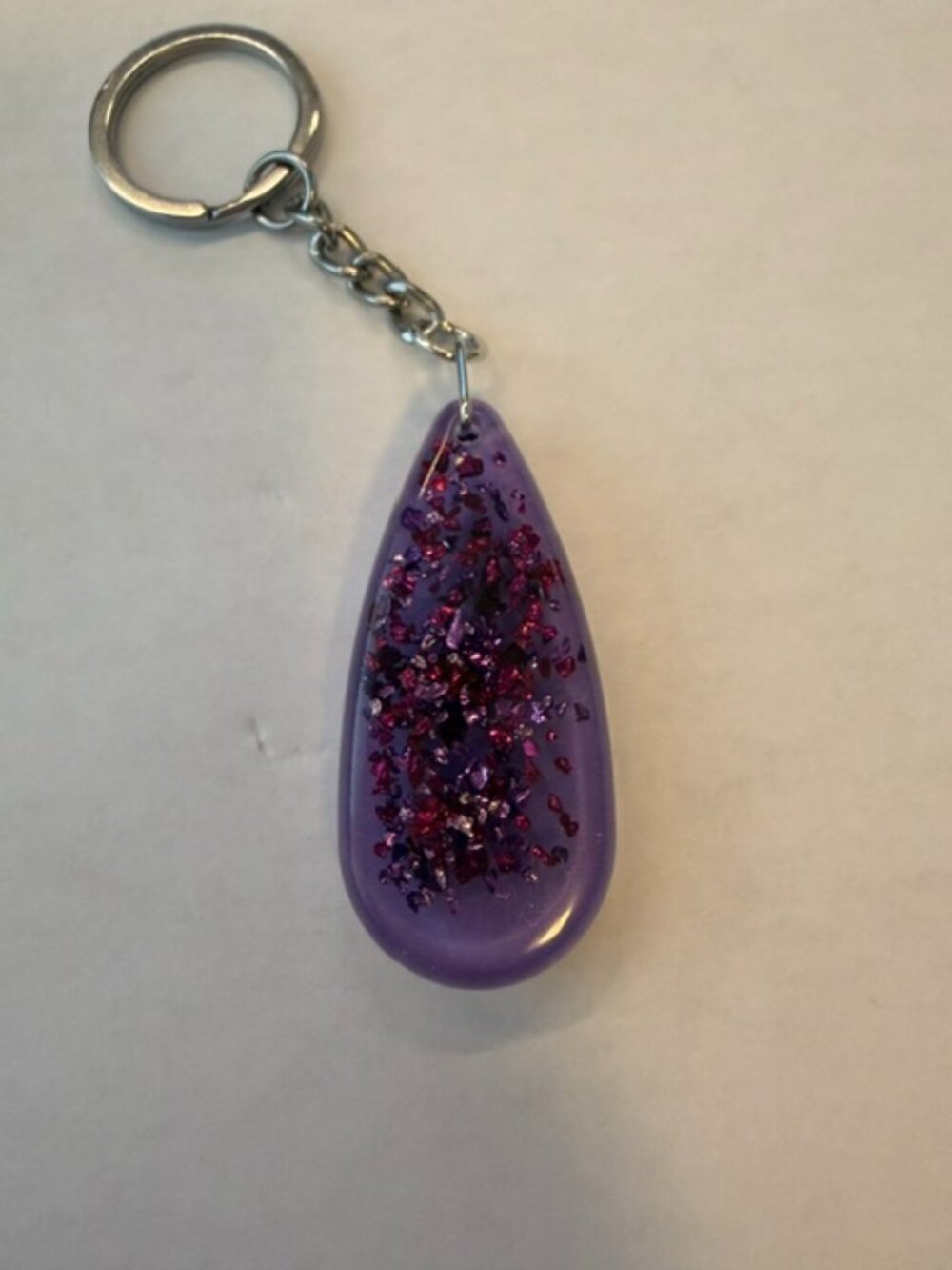 Handmade Purple Teardrop Resin Keychain